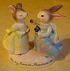 Avon Presidents Club  1980  mouse and bunny figurine