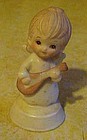 Lefton bisque angel with mandolin figurine 03426
