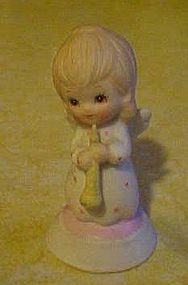 Lefton bisque Angel with flute horn figurine 03426