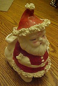 Vintage ceramic Santa planter with spaghetti trim