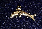 Vintage sterling silver fish charm for bracelet