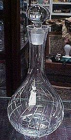 Lead Crystal  Liquor Decanter with cut swirl pattern