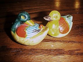 Old Japan hand painted Ducks salt and pepper shakers