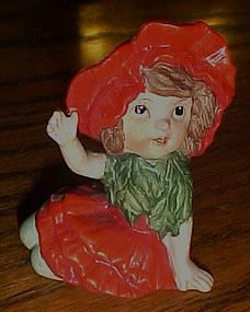 Poppy flower child  porcelain figurine limited edition