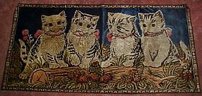 Vintage tapestry of four kittens