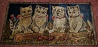 Vintage tapestry of four kittens