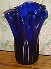 Vintage hand blown cobalt blue handkerchief vase