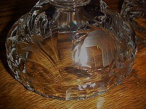 Tall cut lead crystal candlesticks with tulip pattern