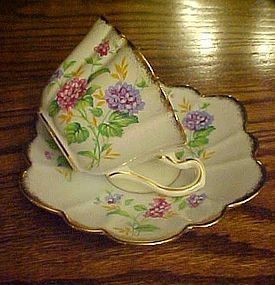 Rosina bone china cup and saucer with flowers and gold