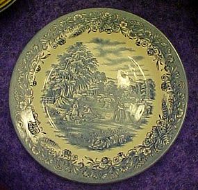 Churchill England blue and white dinner plate  harvest