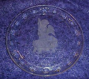 Crystal Hummel Christmas Angel plate 1996 Avon