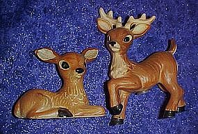 Vintage Buck and Doe salt and pepper shakers