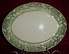 USA 31 pattern oval platter green and white floral rim