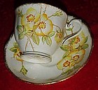 Royal Albert Wild rose bone china cup and saucer yellow