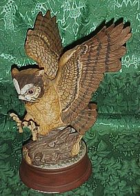 Large life like porcelain owl figurine