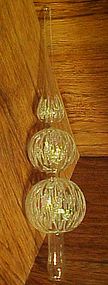 Vintage clear  blown glass glittered sphere tree topper