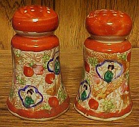 Vintage red geisha girl salt and pepper shakers