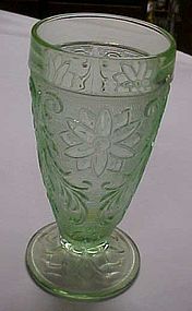 Tiara chantilly green sandwich glass iced tea tumbler