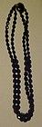 Old Germany double strand jet black glass bead necklace