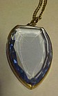 Vintage blue topaz color pendant on chain