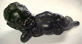 Hawiian Polynesian  black lava  sunbather figurine