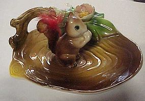 Vintage ceramic squirrel dish possibly ashtray