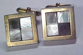 Vintage Swank cuff links with inlaid shell