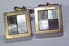 Vintage Swank cuff links with inlaid shell