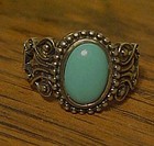 Sterling 925 NV silver and turquoise ring size 10