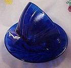 Vereco France cobalt blue swirl cup and saucer