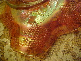 Fenton Beaded stars marigold carnival glass bowl 1905