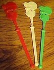 Harrahs burlesque girl swizzle stick red green or white