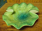 Vintage Murano glass ashtray dish green with mica