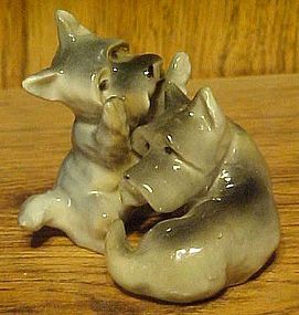 Vintage pair Ucago scotty dog figurines