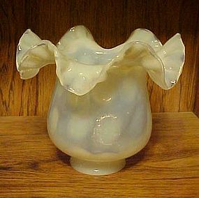 Fenton coin dot opalescent ruffle lamp shade