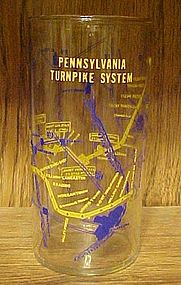 Vintage Pennsylvania Turnpike System map souvenir glass