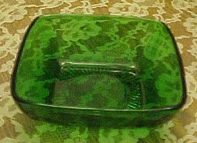 Anchor Hocking forest green charm dessert bowl