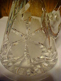 Lovely Early Brilliant Cut glass cruet with flowers