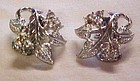 NICE vintage silver tone rhinestone clip earrings