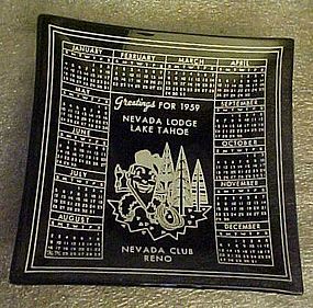 Nevada Club Lodge casino ashtray 1959 calendar
