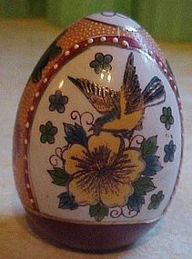 Collectible Asian bird and flower decorated  porc egg