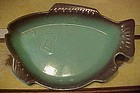 Vintage 50's California pottery fish serving dish
