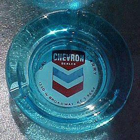 Vintage Chevron dealer ashtray gas & oil collectible