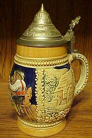 Vintage Germany beer stein pewter top 3063