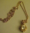 Sparkling faux diamond necklace and chain