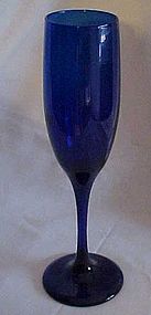 4 Libbey Premiere cobalt blue fluted champanges