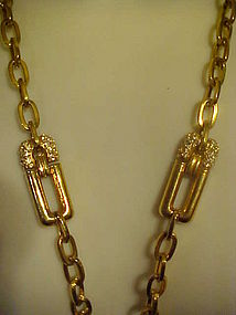 Vintag Park Lane chain necklace rhinestone links
