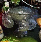 Vintage Indiana Glass pressed punch bowl set 16 cups
