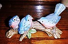 Bluebird family  on branch  bird figurine