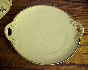 Old PNT Bavaria white & gold serving plate w/ handles